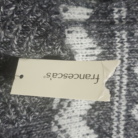 Francesca's Mi Ami Fairisle Crowl Neck w/Drawstring Oversized Sweater, Sz S, NEW - Picture 4 of 5